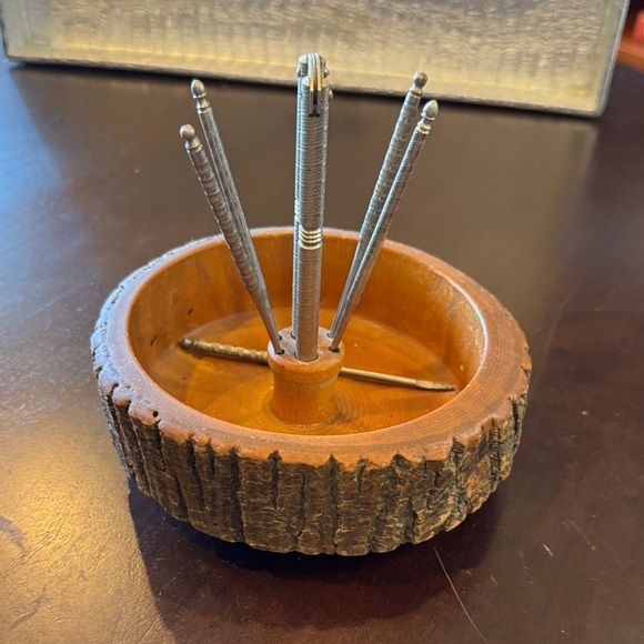Wooden and Silver Ring Toss Game - Picture 1 of 5